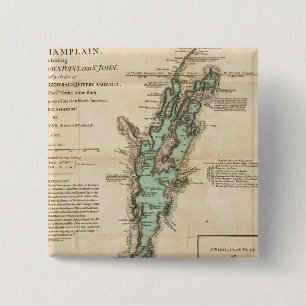 A Survey of Lake Champlain 2 Inch Square Button