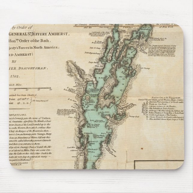 A Survey of Lake Champlain Mouse Pad (Front)