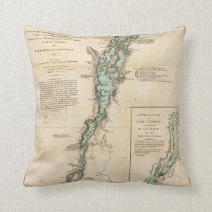 A Survey of Lake Champlain Throw Pillow