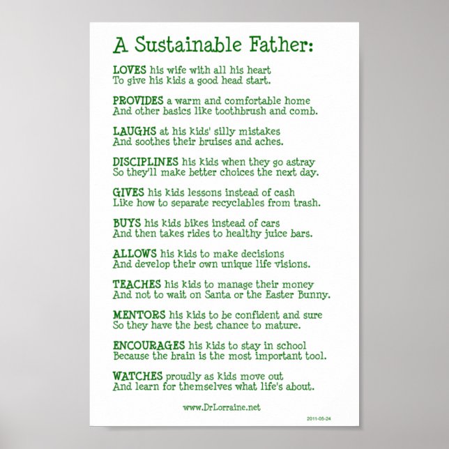 A Sustainable Father Poster (Front)