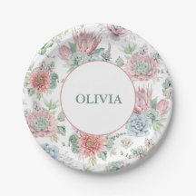 A Sweet Baby Girl Purple & Pink Baby Shower Plates