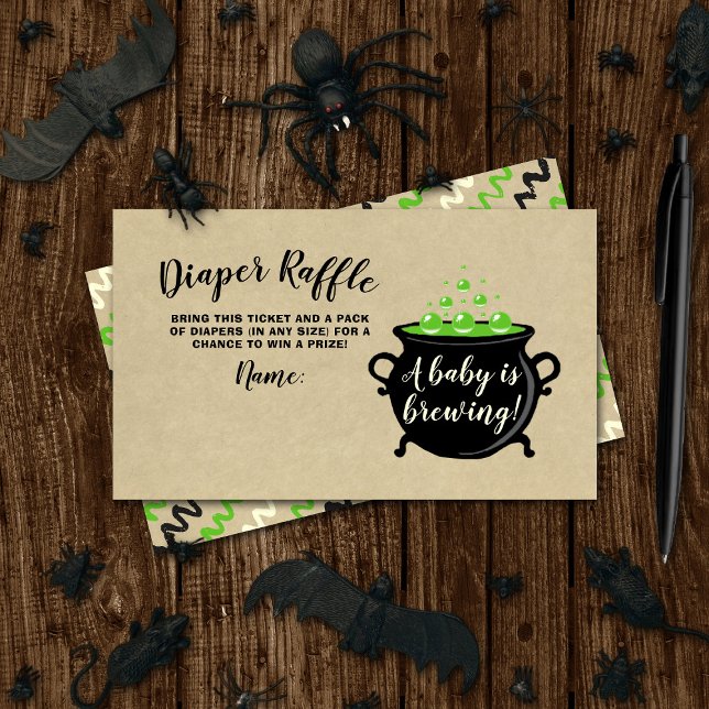 A Sweet Baby Is Brewing Halloween Baby Shower Enclosure Card (Creator Uploaded)