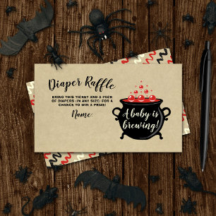 A Sweet Baby Is Brewing Halloween Baby Shower Enclosure Card