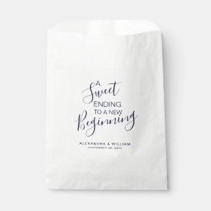 A Sweet Beginning Navy Blue Wedding Candy Buffet Favour Bag