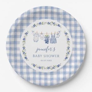 A Sweet Berry Blueberry Baby Shower Paper Plate