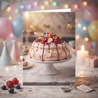 A Sweet Birthday with Pavlova Cake Card