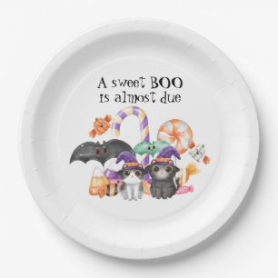 A sweet BOO is almost due Baby Shower Table Set Up Paper Plate