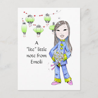 A sweet Chna Girl drawing by special request Postcard