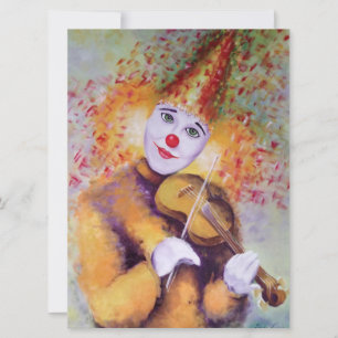 A sweet clown playing the violin card