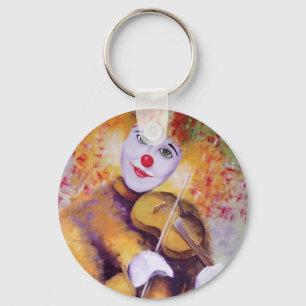 A sweet clown playing the violin keychain