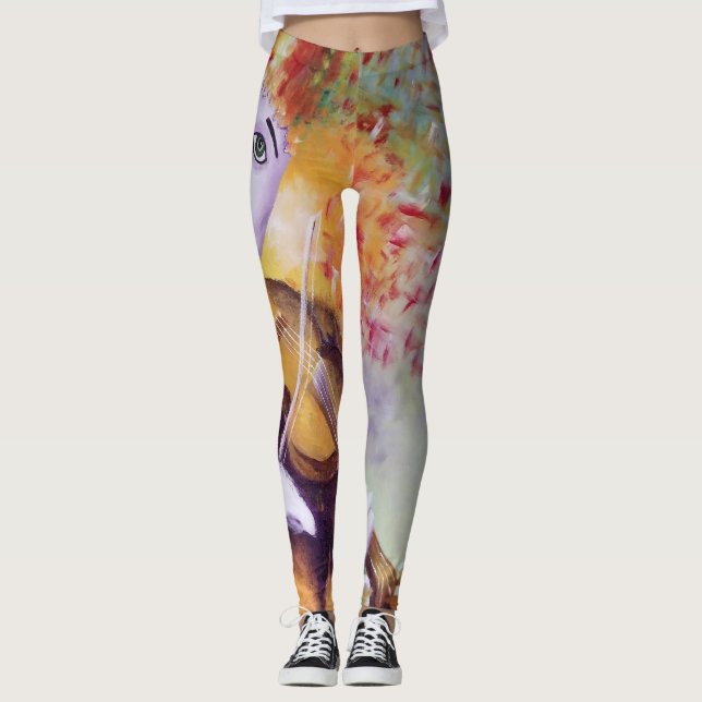 A sweet clown playing the violin leggings (Front)
