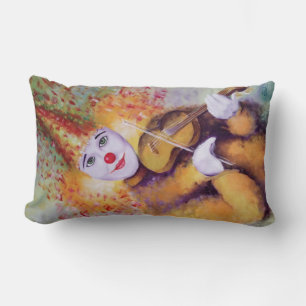 A sweet clown playing the violin lumbar pillow