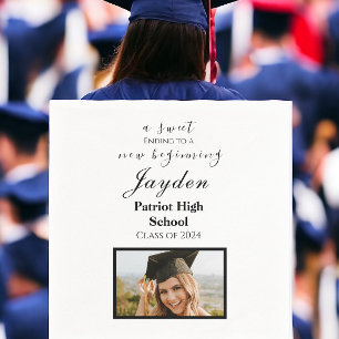A Sweet End to a New Beginning Graduation Photo Napkin