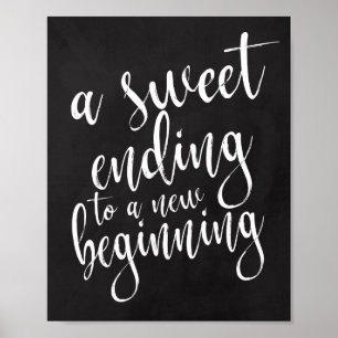 A Sweet Ending 8x10 Chalkboard Wedding Sign