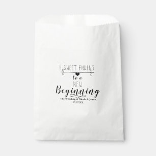 A Sweet Ending New Beginning Chic Wedding Favour Favour Bag