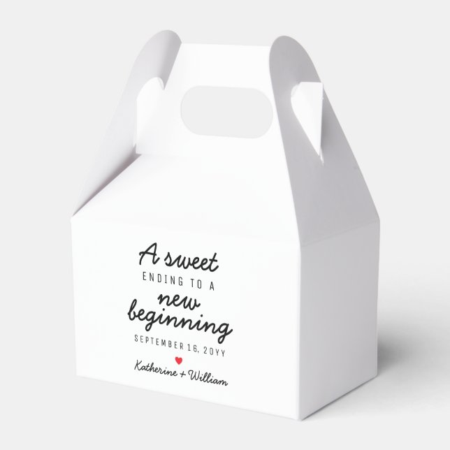 A Sweet Ending To a New Beginning Custom Favor Box (Front Side)