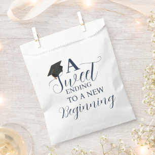 A sweet ending to a new beginning graduation party favour bag