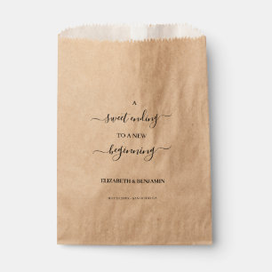 A Sweet Ending to a New Beginning Script Wedding Favour Bag
