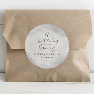 A Sweet Ending to A new beginning Wedding  Classic Round Sticker