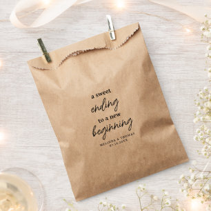 A Sweet Ending to a New Beginning Wedding Cookie Favour Bag
