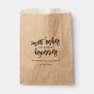 A Sweet Ending to a New Beginning Wedding Favour Bag