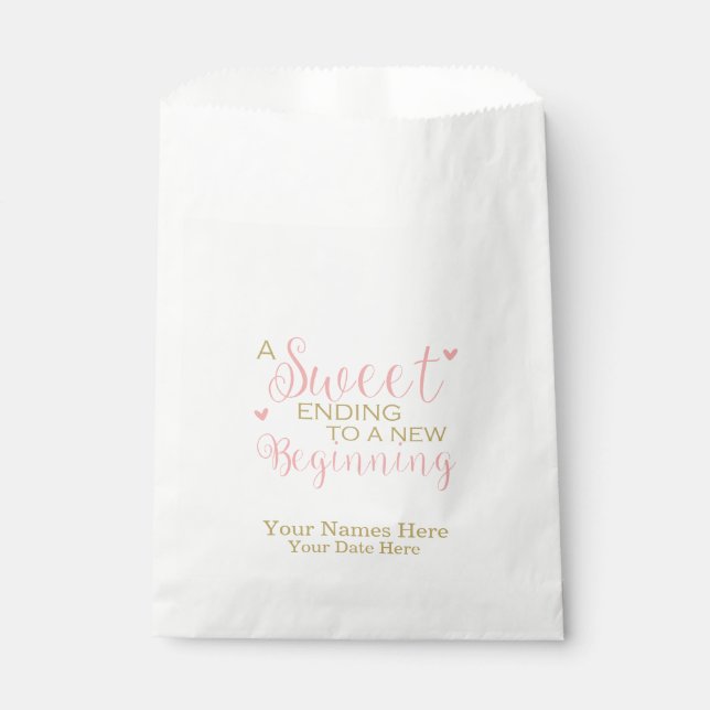 A Sweet Ending to a New Favour Bags, Wedding Favou Favour Bag (Front)