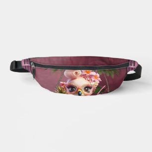 A sweet flamingo in a tropical paraise fanny pack
