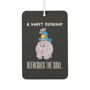 A Sweet Friendship Refreshes The Soul Purple Hippo Air Freshener