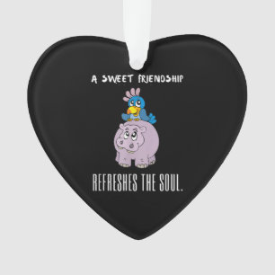 A Sweet Friendship Refreshes The Soul Purple Hippo Ornament