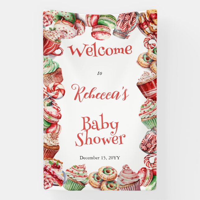 A Sweet Little Baby Candy Frame Baby Shower Banner (Vertical)