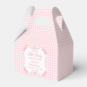A Sweet Little Baby Pink Bows Girl Baby Shower Favor Box
