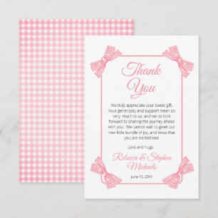A Sweet Little Baby Pink Bows Girl Baby Shower Thank You Card