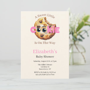 A Sweet Little Cookie Pink Baby Shower Invitation