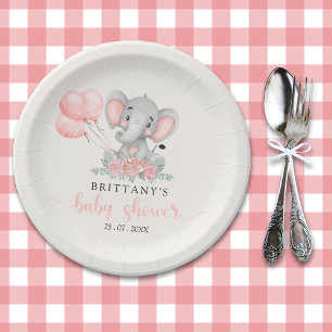 A Sweet Little Girl is on her Way Baby shower Paper Plate