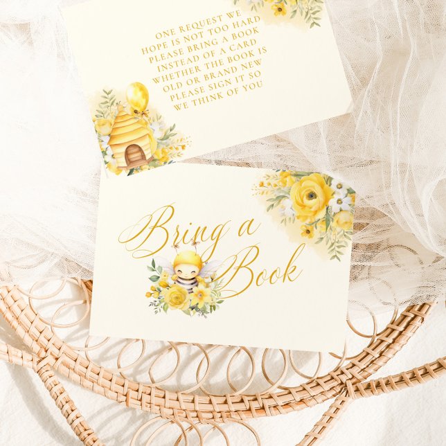 A Sweet Little Honey Bee Baby Shower Bring A Book Enclosure Card (Creator Uploaded)