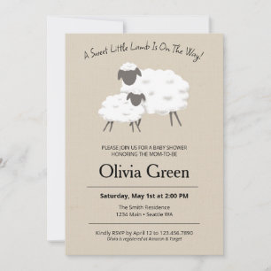 A Sweet Little Lamb Baby Shower Invitation