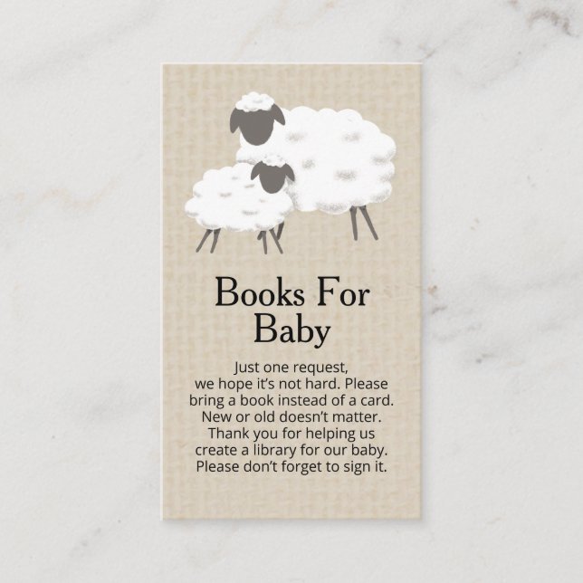 A Sweet Little Lamb Books for Baby Enclosure Card (Front)