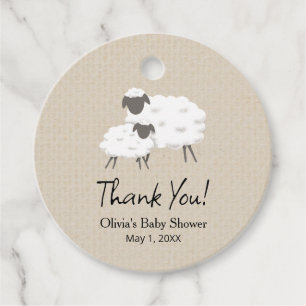 A sweet little lamb favour tag