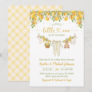 A Sweet Little One Lemon Citrus Baby Shower Invitation