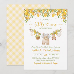 A Sweet Little One Lemon Citrus Baby Shower Invitation