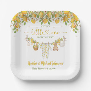 A Sweet Little One Lemon Citrus Baby Shower Paper Plate