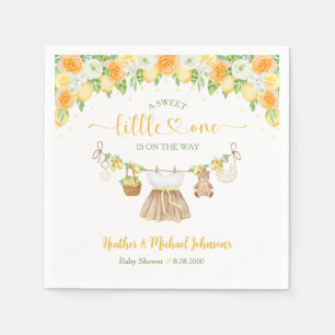 A Sweet Little One Lemon Citrus Floral Baby Shower Napkin