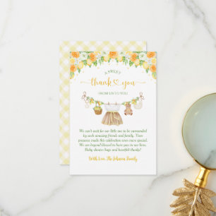 A Sweet Little One Lemon Citrus Floral Baby Shower Thank You Card
