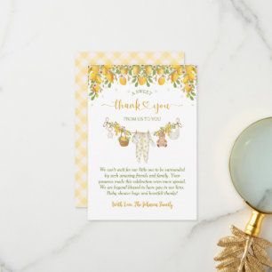 A Sweet Little One Lemon Citrus Floral Baby Shower Thank You Card