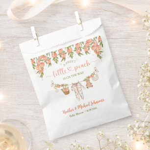 A Sweet Little Peach Clothesline Baby Shower Favour Bag