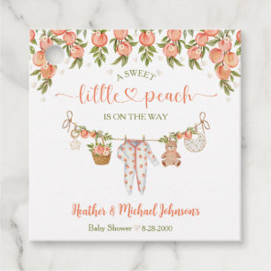 A Sweet Little Peach Clothesline Baby Shower Favour Tags