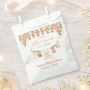 A Sweet Little Peach Clothesline Girl Baby Shower Favour Bag