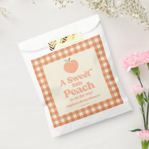 A Sweet Little Peach Fruit Pink Orange Baby Shower Favour Bag