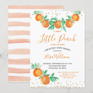 A Sweet Little Peach is on the way Baby Shower Invitation