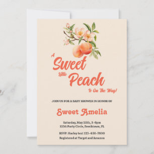 A Sweet Little Peach Is On The Way! Baby Shower Invitation